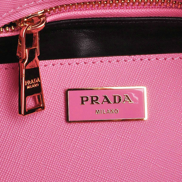 2014 Prada saffiano calf leather tote bag BN2603 pink - Click Image to Close